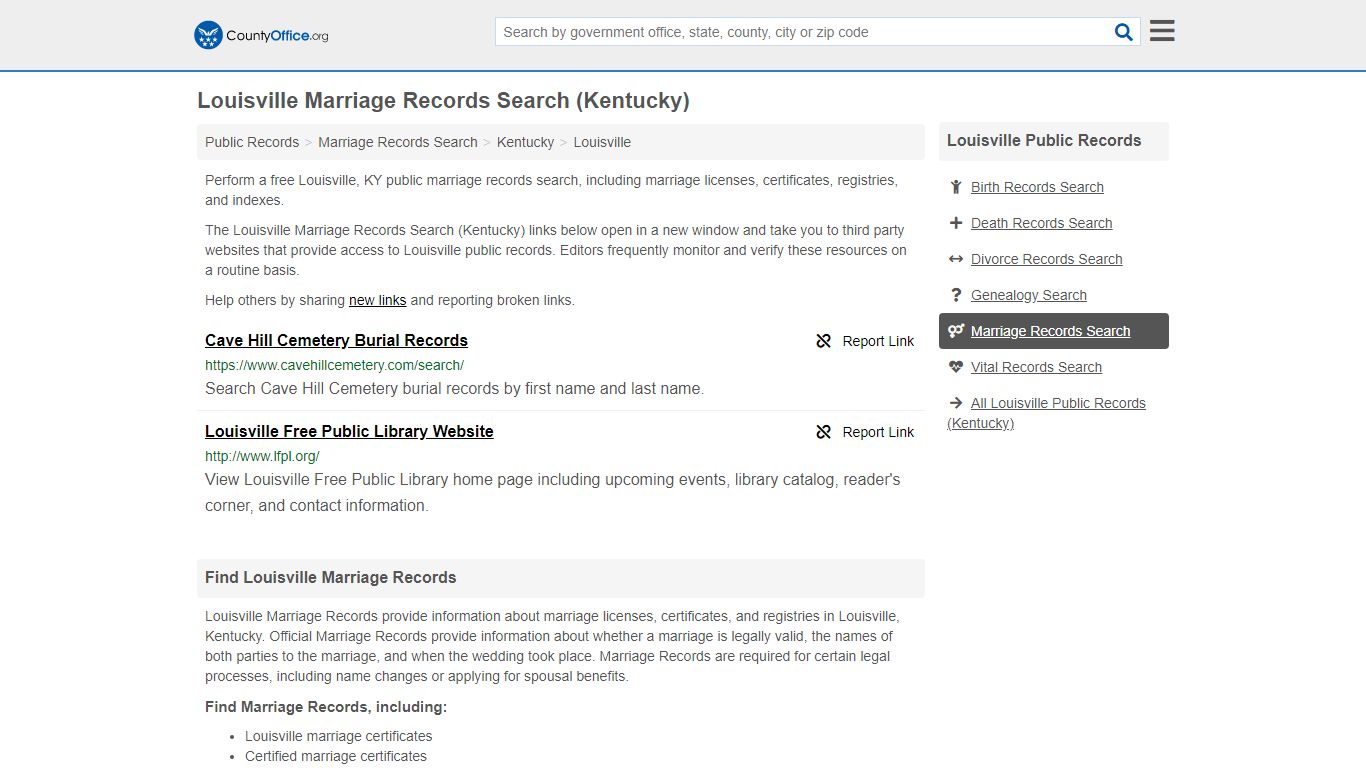 Marriage Records Search - Louisville, KY (Marriage ...